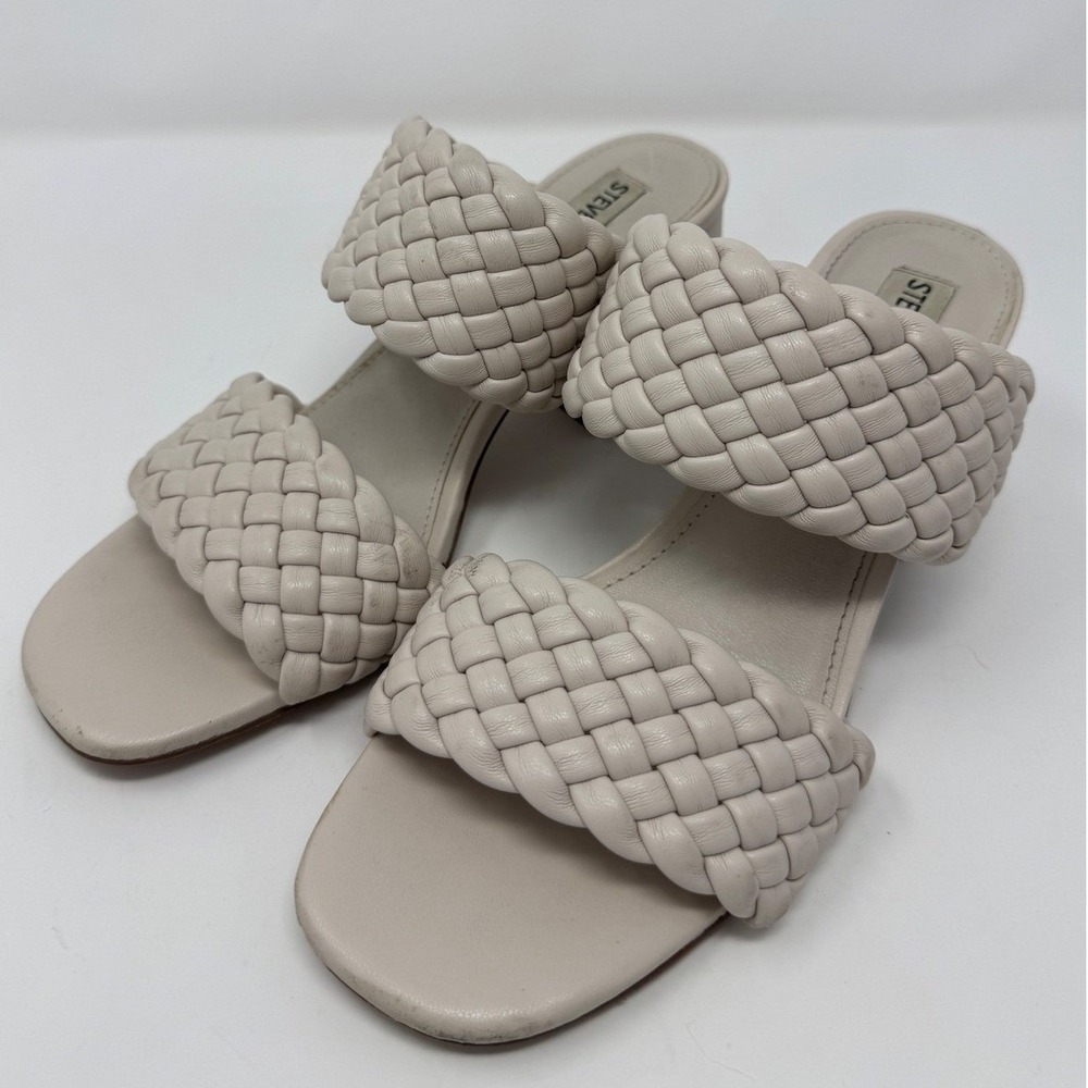 Steve Madden Daphnee Bone White Wovenβ Heeled Sandals